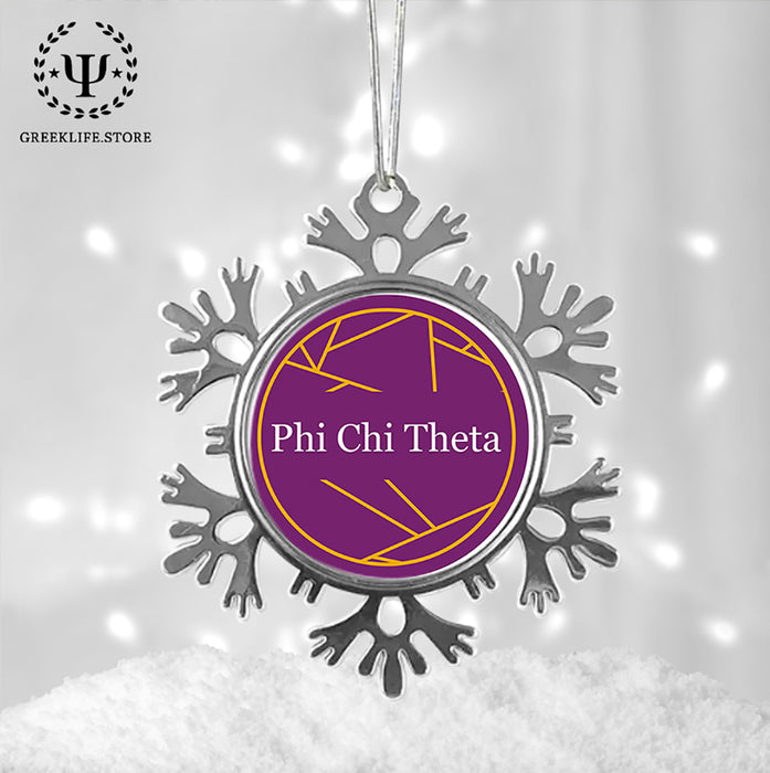 Phi Chi Theta Christmas Ornament - Snowflake Metal