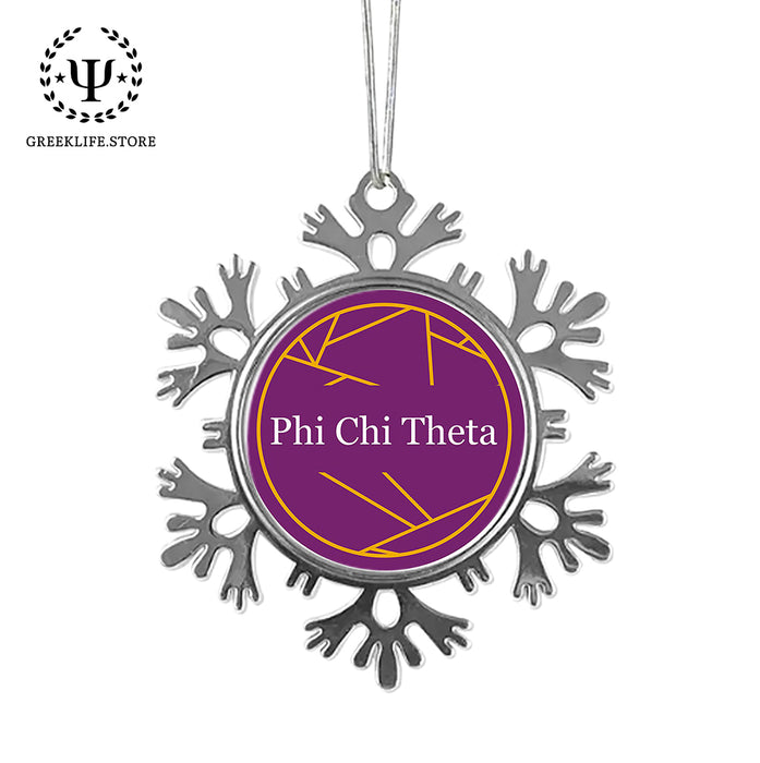 Phi Chi Theta Christmas Ornament - Snowflake Metal