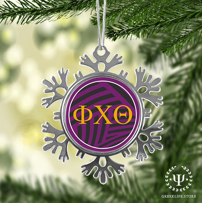Phi Chi Theta Christmas Ornament - Snowflake Metal