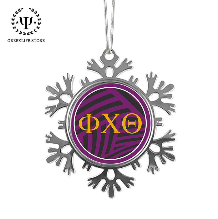 Phi Chi Theta Christmas Ornament - Snowflake Metal