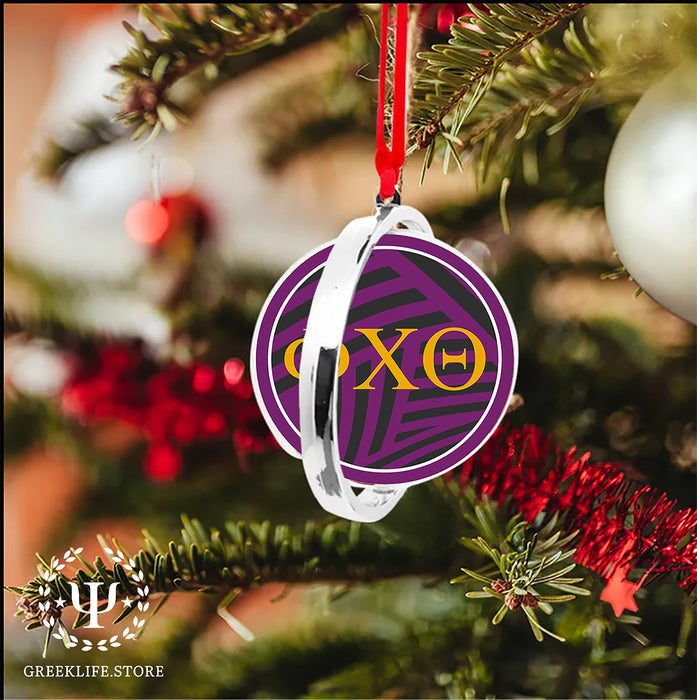 Phi Chi Theta Christmas Reversible Flat Round Ornament