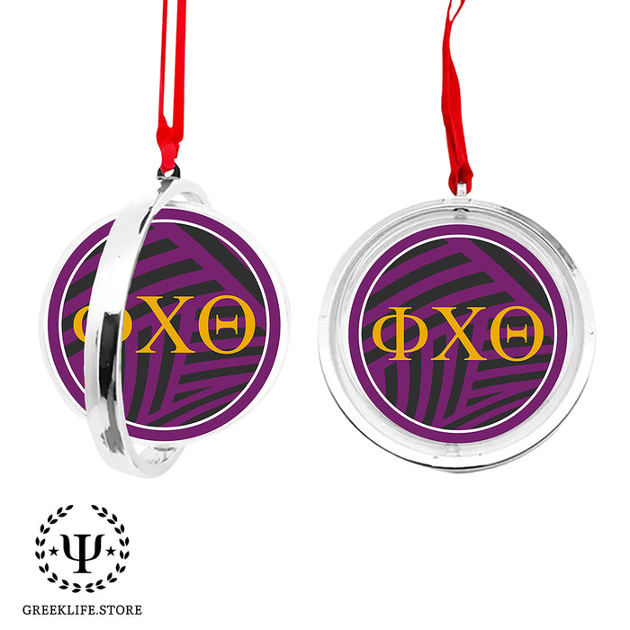 Phi Chi Theta Christmas Reversible Flat Round Ornament
