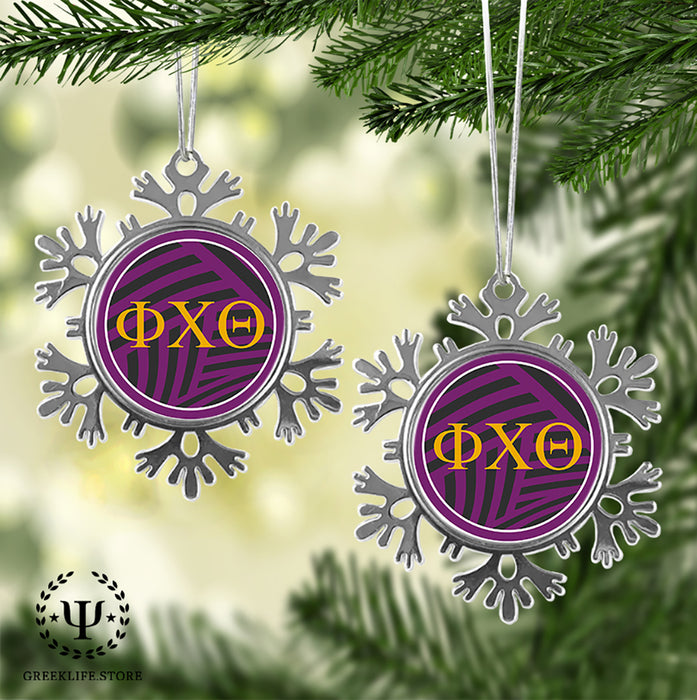 Phi Chi Theta Christmas Ornament - Snowflake Metal