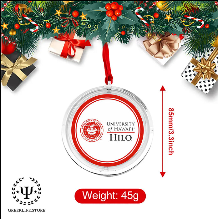 University of Hawaii HILO Christmas Reversible Flat Round Ornament