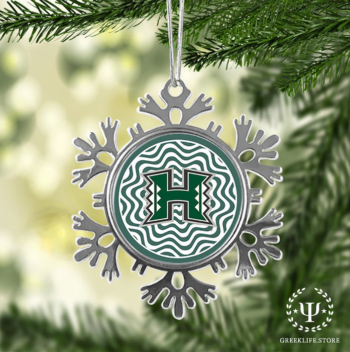 University of Hawaii MANOA Christmas Ornament - Snowflake Metal