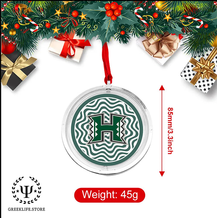University of Hawaii MANOA Christmas Reversible Flat Round Ornament