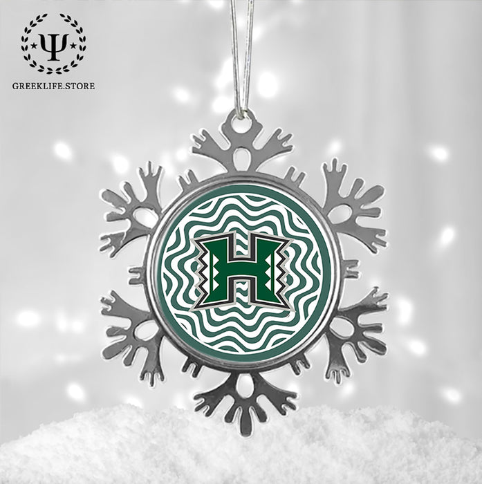 University of Hawaii MANOA Christmas Ornament - Snowflake Metal
