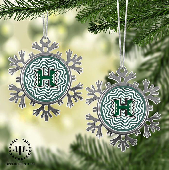 University of Hawaii MANOA Christmas Ornament - Snowflake Metal