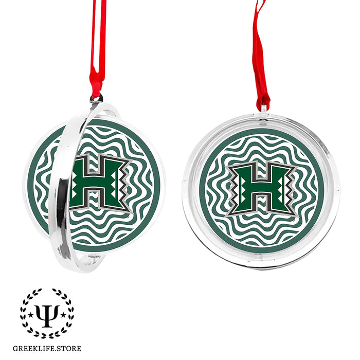 University of Hawaii MANOA Christmas Reversible Flat Round Ornament