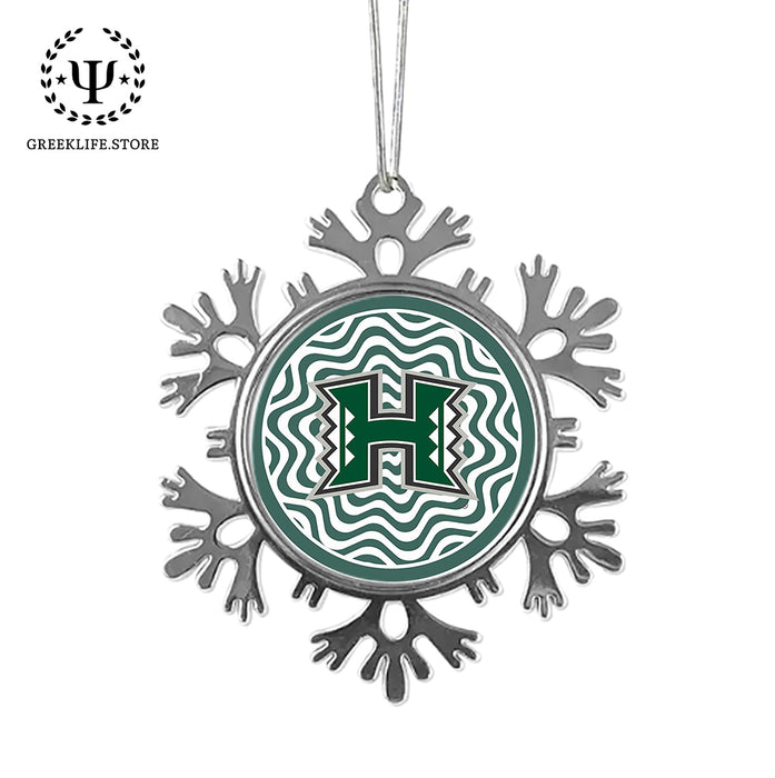 University of Hawaii MANOA Christmas Ornament - Snowflake Metal