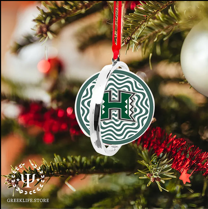 University of Hawaii MANOA Christmas Reversible Flat Round Ornament