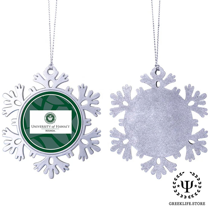 University of Hawaii MANOA Christmas Ornament - Snowflake Metal