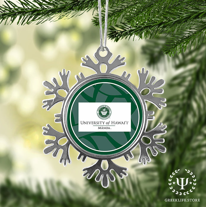 University of Hawaii MANOA Christmas Ornament - Snowflake Metal