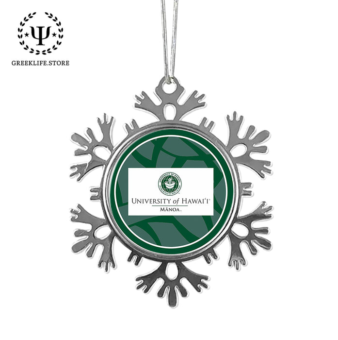 University of Hawaii MANOA Christmas Ornament - Snowflake Metal