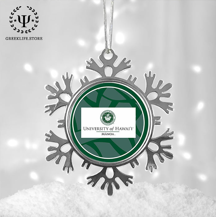 University of Hawaii MANOA Christmas Ornament - Snowflake Metal