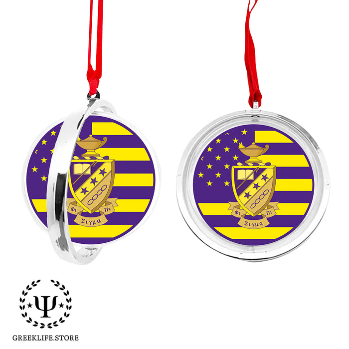 Phi Sigma Pi Christmas Reversible Flat Round Ornament