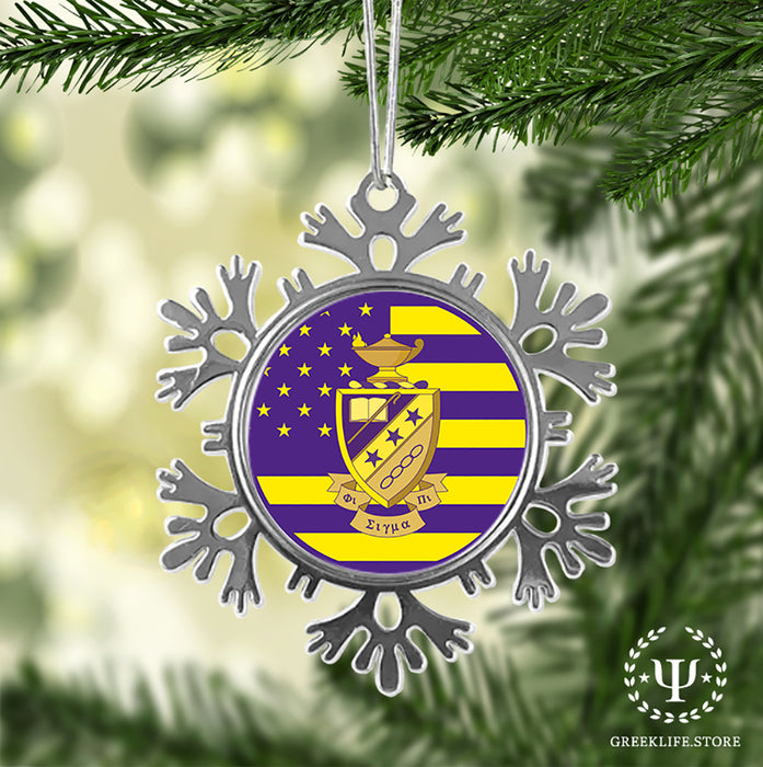 Phi Sigma Pi Christmas Ornament - Snowflake Metal