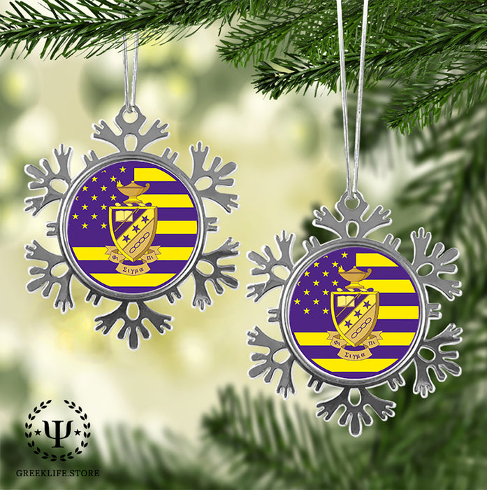 Phi Sigma Pi Christmas Ornament - Snowflake Metal