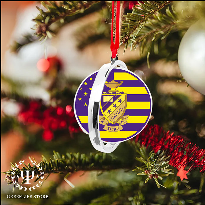 Phi Sigma Pi Christmas Reversible Flat Round Ornament