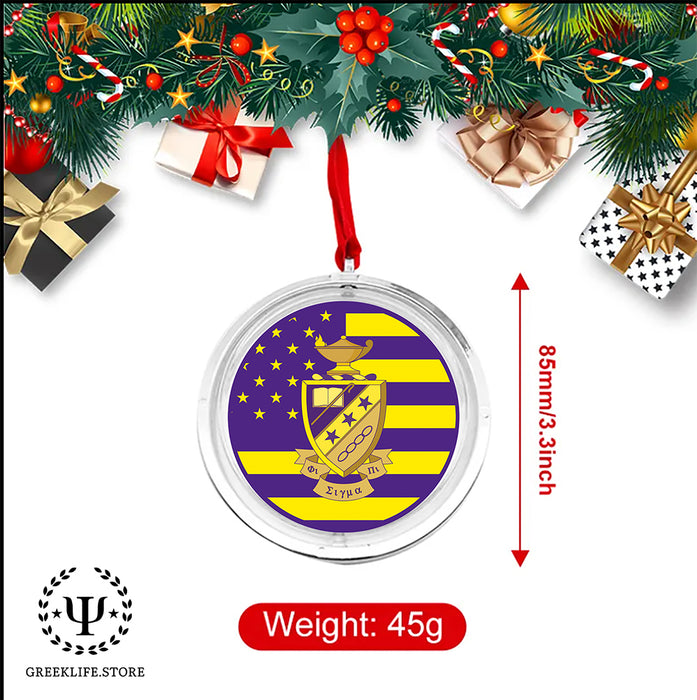 Phi Sigma Pi Christmas Reversible Flat Round Ornament
