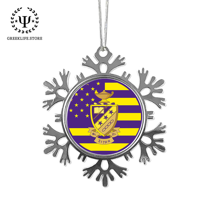 Phi Sigma Pi Christmas Ornament - Snowflake Metal