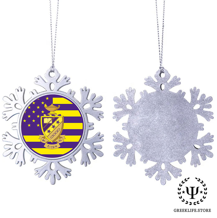Phi Sigma Pi Christmas Ornament - Snowflake Metal