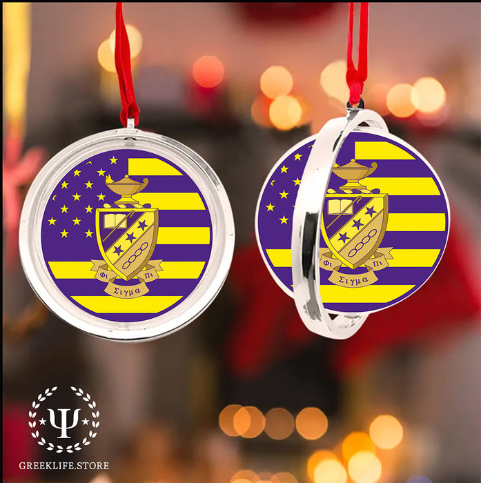 Phi Sigma Pi Christmas Reversible Flat Round Ornament