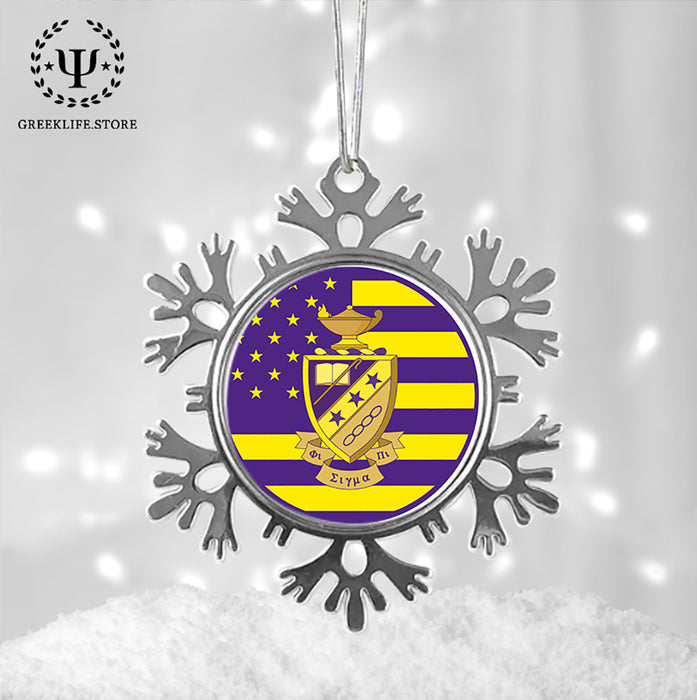 Phi Sigma Pi Christmas Ornament - Snowflake Metal