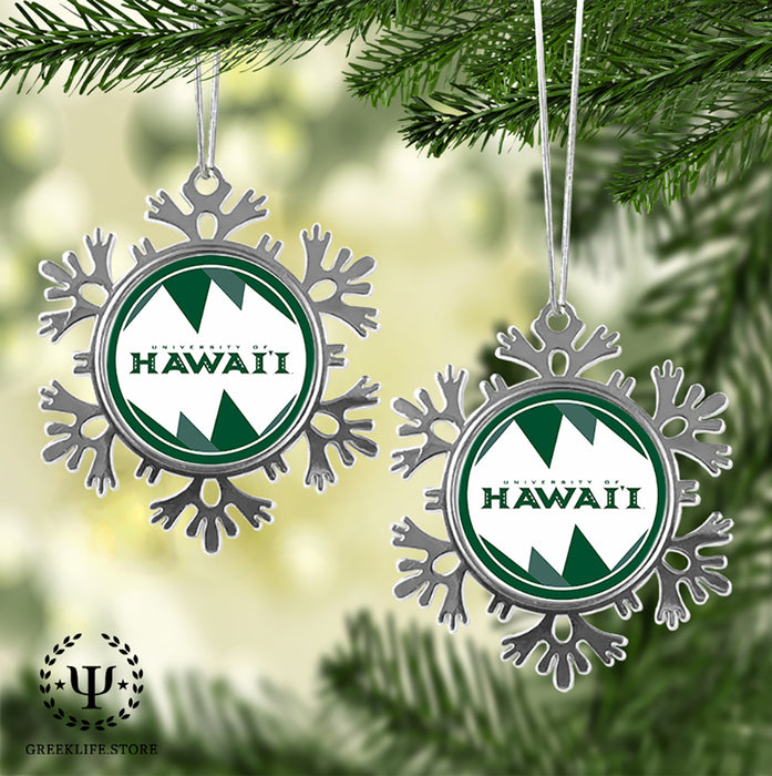 University of Hawaii MANOA Christmas Ornament - Snowflake Metal