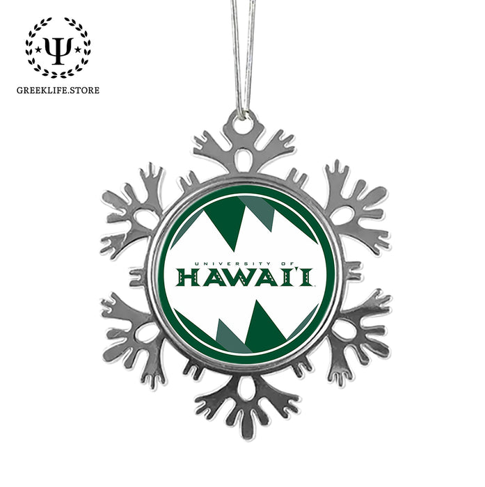University of Hawaii MANOA Christmas Ornament - Snowflake Metal