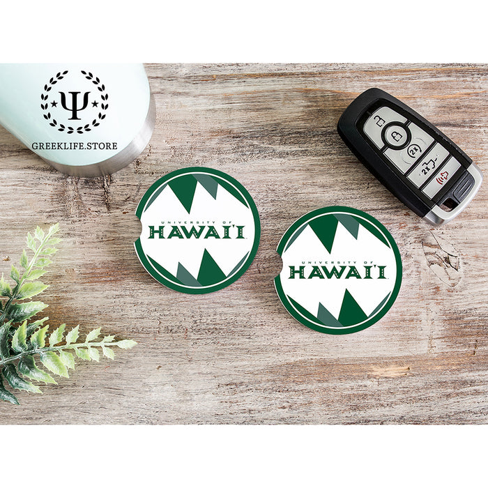 University of Hawaii MANOA Car Cup Holder Coaster (Set of 2)