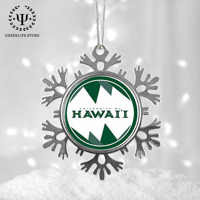 University of Hawaii MANOA Christmas Ornament - Snowflake Metal
