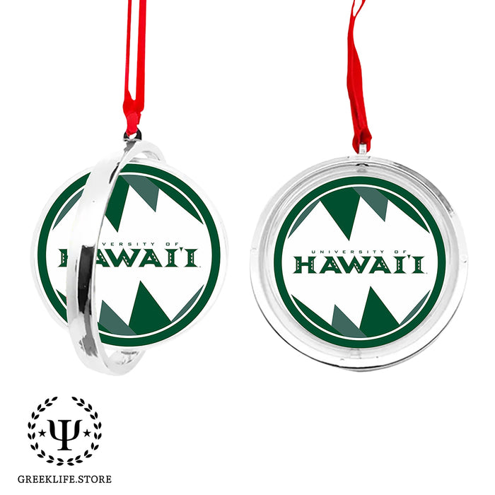 University of Hawaii MANOA Christmas Reversible Flat Round Ornament