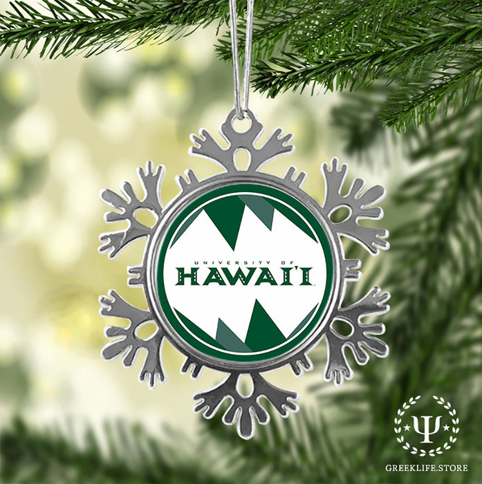 University of Hawaii MANOA Christmas Ornament - Snowflake Metal