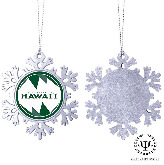 University of Hawaii MANOA Christmas Ornament - Snowflake Metal