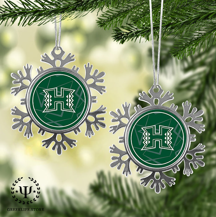 University of Hawaii MANOA Christmas Ornament - Snowflake Metal