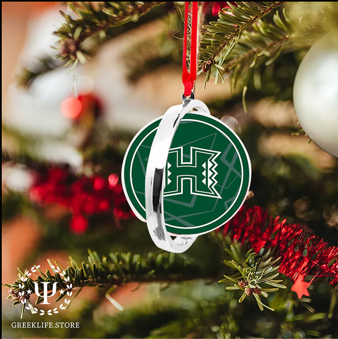 University of Hawaii MANOA Christmas Reversible Flat Round Ornament