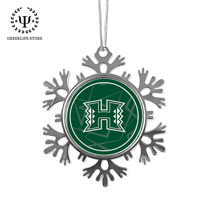University of Hawaii MANOA Christmas Ornament - Snowflake Metal