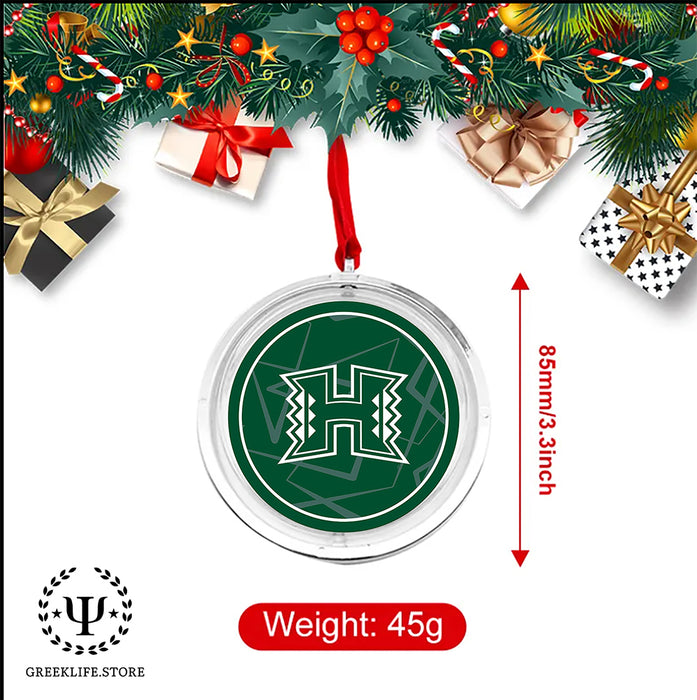 University of Hawaii MANOA Christmas Reversible Flat Round Ornament
