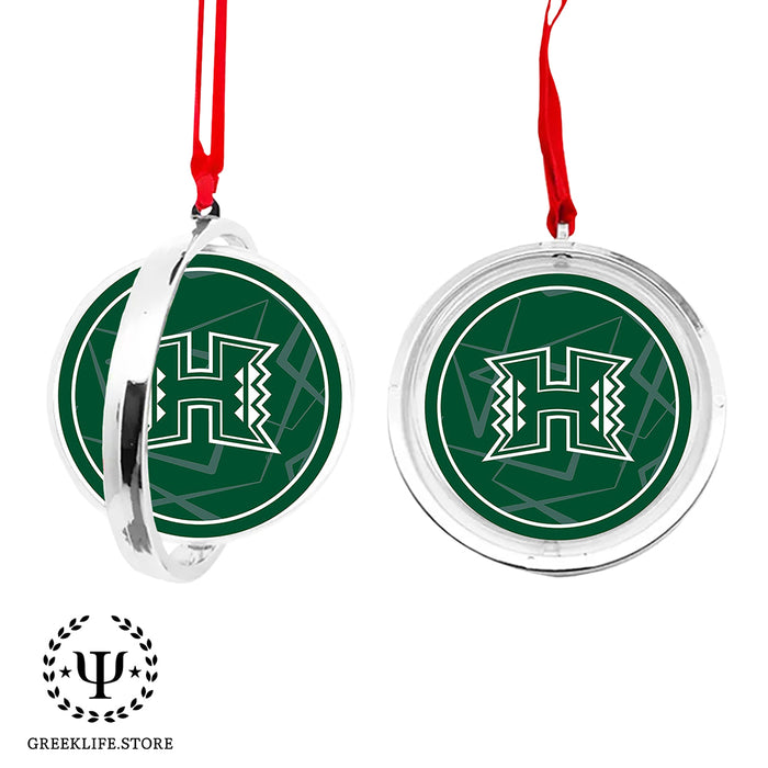 University of Hawaii MANOA Christmas Reversible Flat Round Ornament