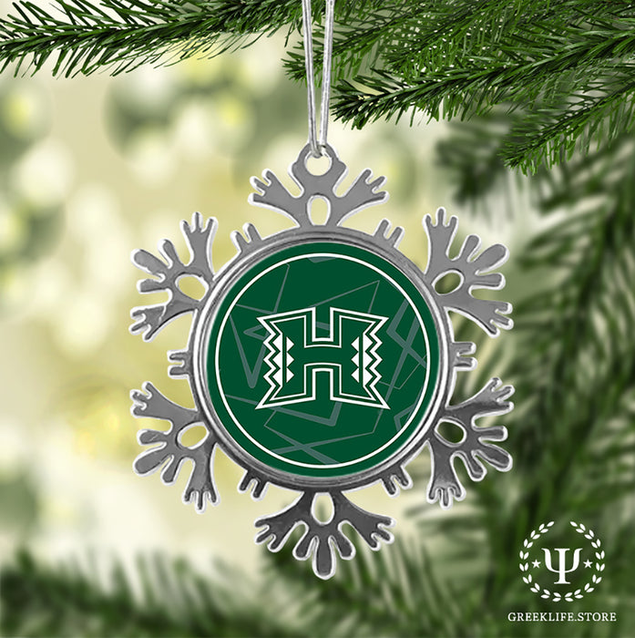 University of Hawaii MANOA Christmas Ornament - Snowflake Metal