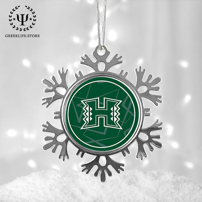 University of Hawaii MANOA Christmas Ornament - Snowflake Metal