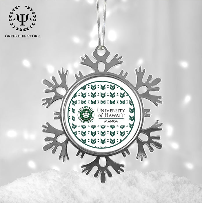 University of Hawaii MANOA Christmas Ornament - Snowflake Metal