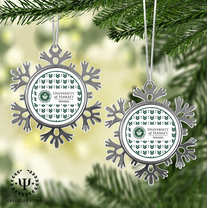 University of Hawaii MANOA Christmas Ornament - Snowflake Metal