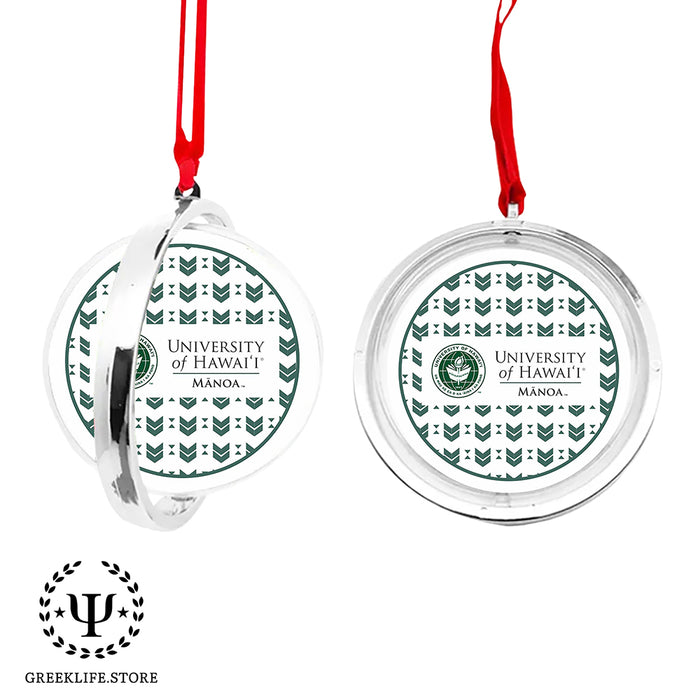 University of Hawaii MANOA Christmas Reversible Flat Round Ornament