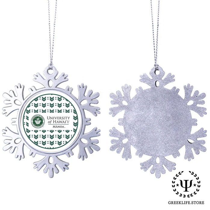 University of Hawaii MANOA Christmas Ornament - Snowflake Metal
