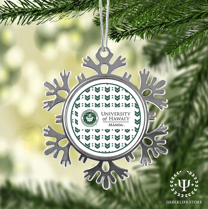 University of Hawaii MANOA Christmas Ornament - Snowflake Metal