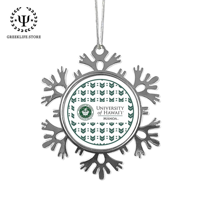 University of Hawaii MANOA Christmas Ornament - Snowflake Metal