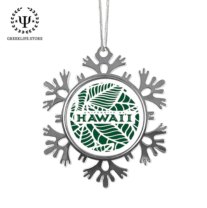 University of Hawaii MANOA Christmas Ornament - Snowflake Metal