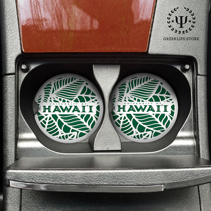 University of Hawaii MANOA Car Cup Holder Coaster (Set of 2)